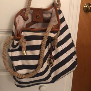 Michael Kors navy/white shoulder bag